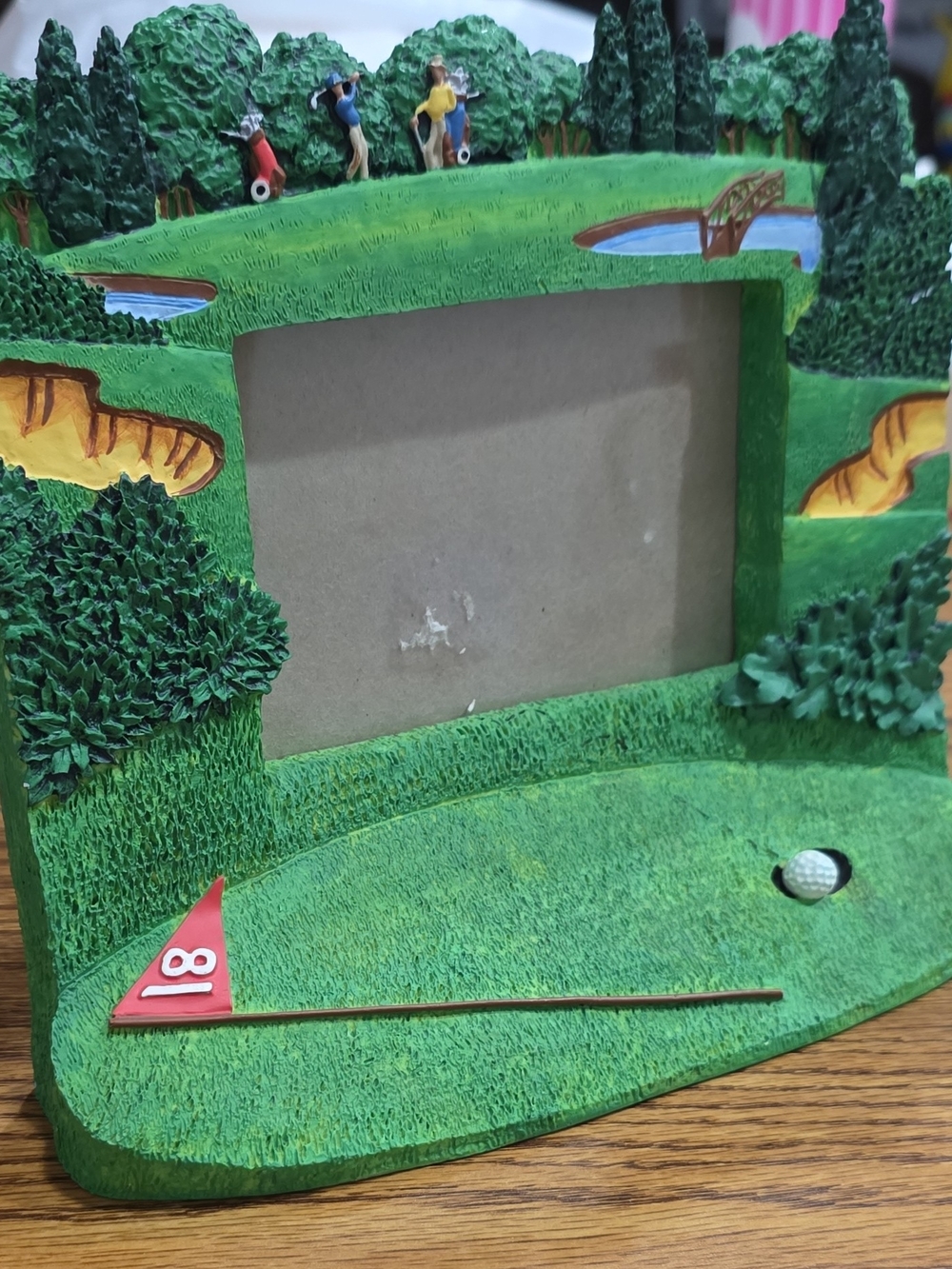 3D Golf Course Photo Frame Green Freestanding Landscape Rectangle Unique Gift